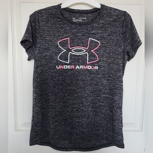 Under Armour Black and Pink Logo Tee